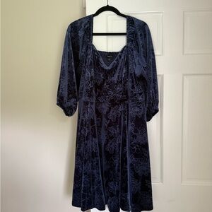 Torrid Blue Velvet Dress
